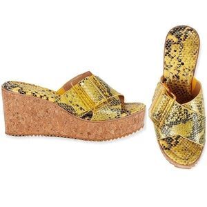 Donald J Pliner Illiad Leather Wedge Sandals Size 7.5 NEW